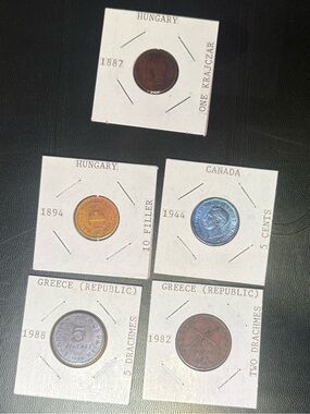 Vintage International Coin Lot - Hungary, Canada, Greece